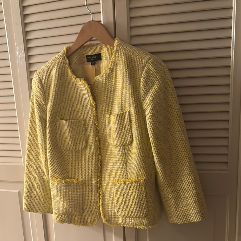 Talbots Yellow Tweed Jacket